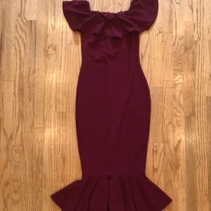 Vici Dolls burgundy ruffle midi dress